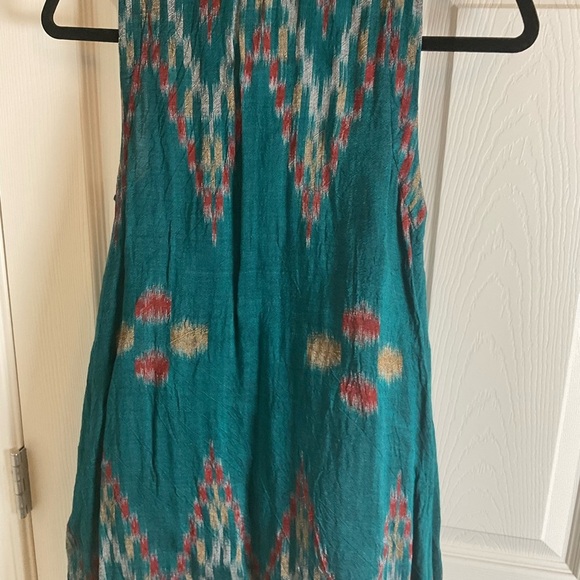 Teal Sleeveless women’s Striped Long Vest - Picture 8 of 11